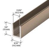Matt Gunmetal Shower Screen Channel Fixed Panel Shower Door Deep U-Channel - 2410mm